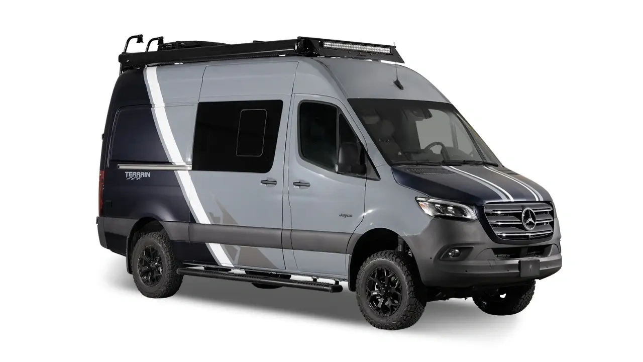 vue latérale avant d'un Terrain 19YG de Jayco