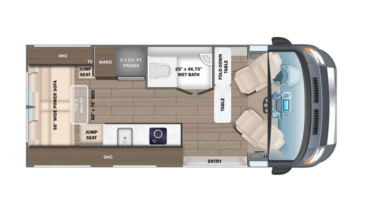 vue de l'intérieur de l'Expanse 21B de Entegra Coach