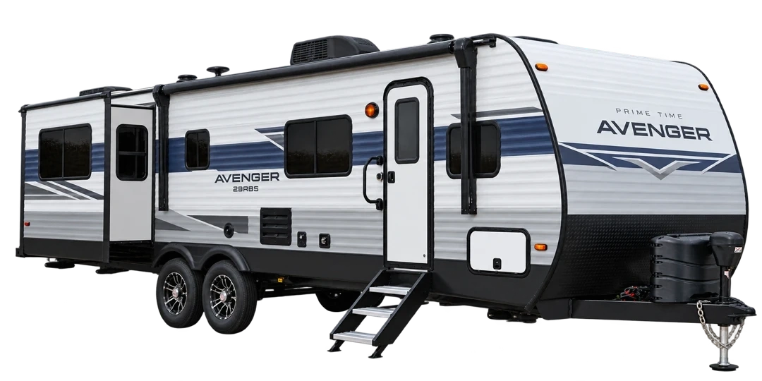 Plan intérieur d'une roulotte Prime Time Avenger 29RBS Dusk