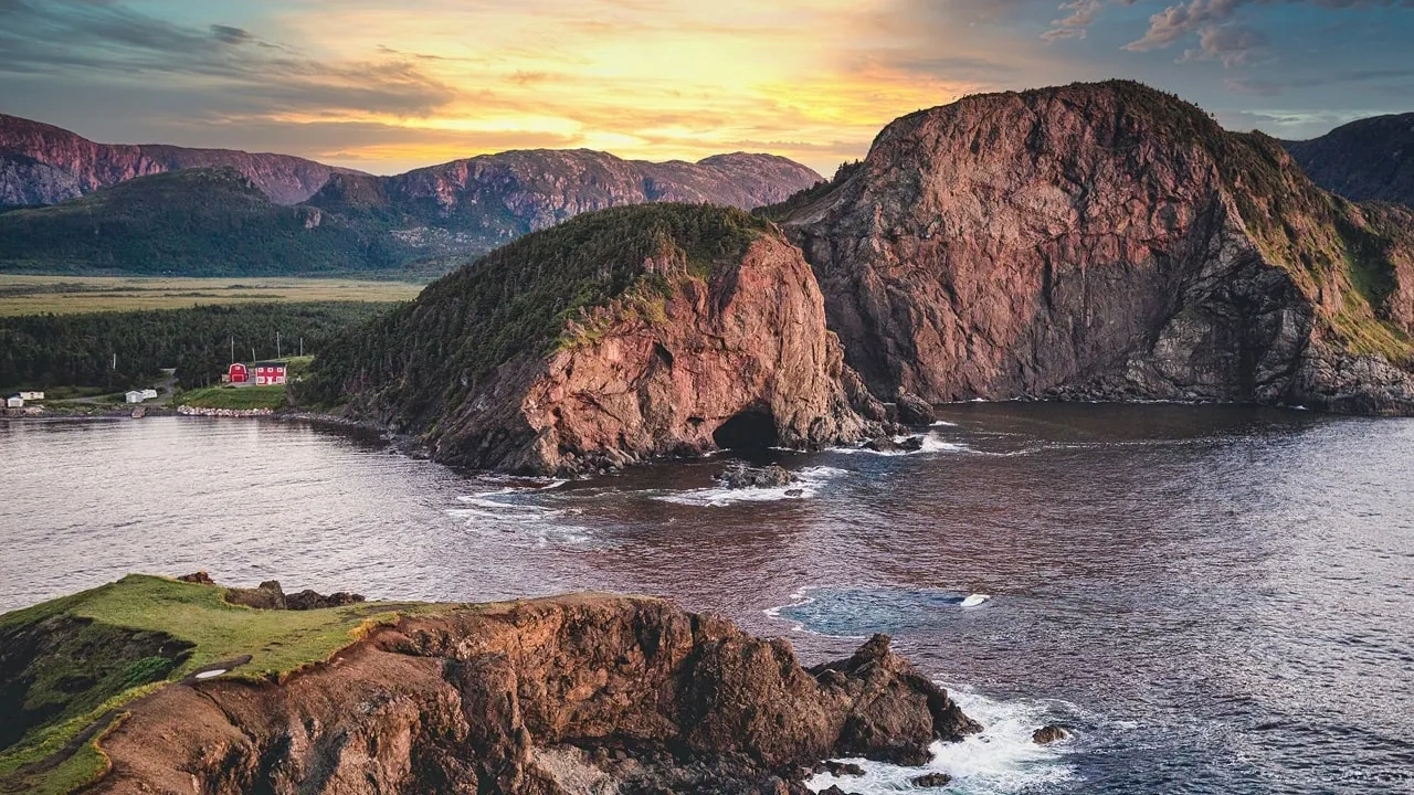 Vue d'un paysage à Terre-Neuve et sur l’océan Atlantique