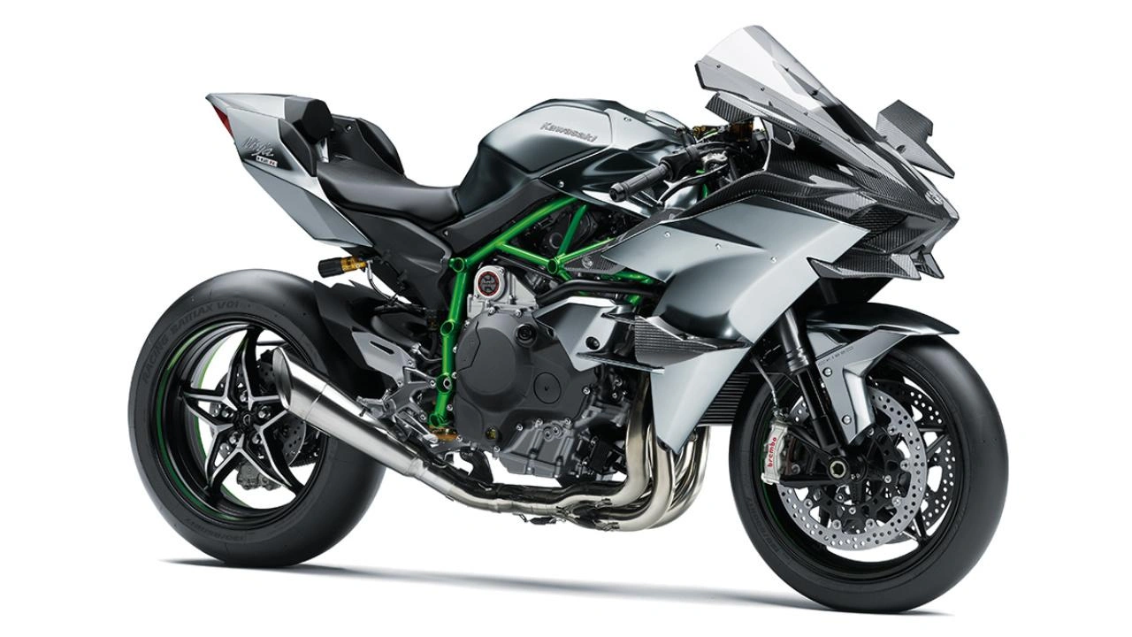 vue latérale d'une moto Kawasaki Ninja H2R 2026