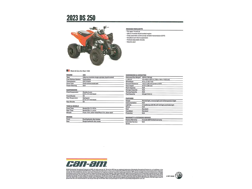 2023 Can-Am DS 250 