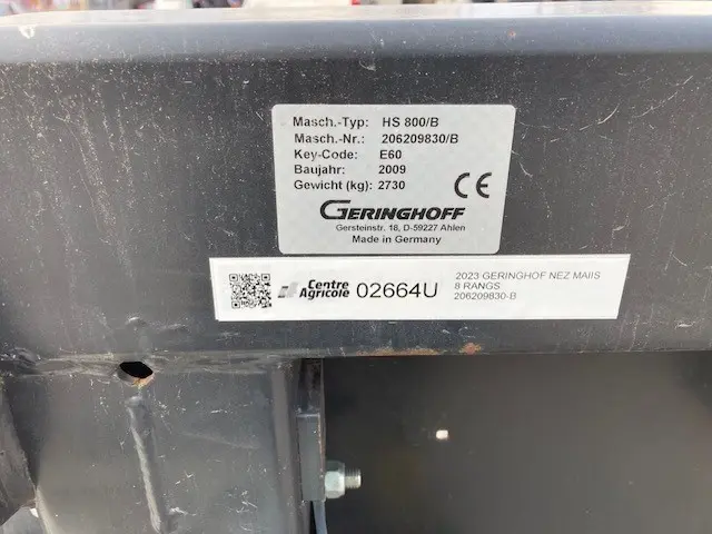 Geringhoff HS800B 2009