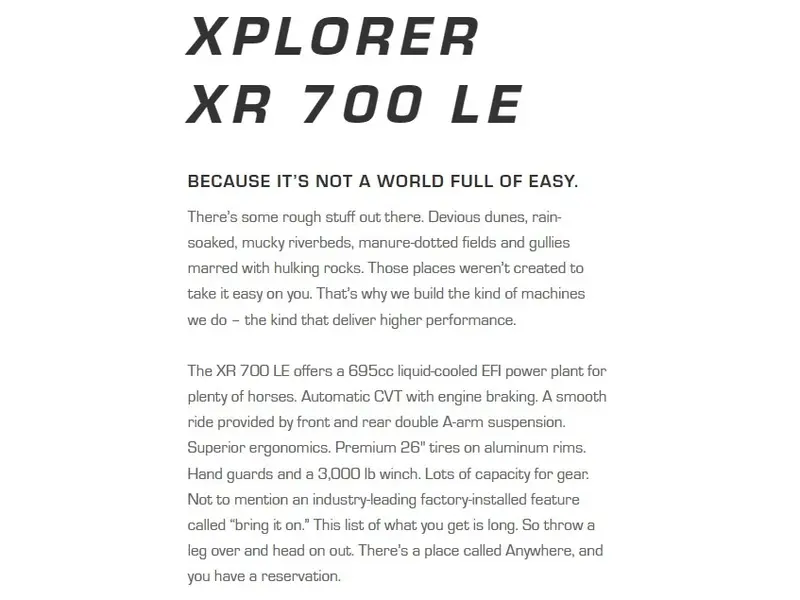 2023 Argo XPLORER XR 700 LE 4X4 SG
