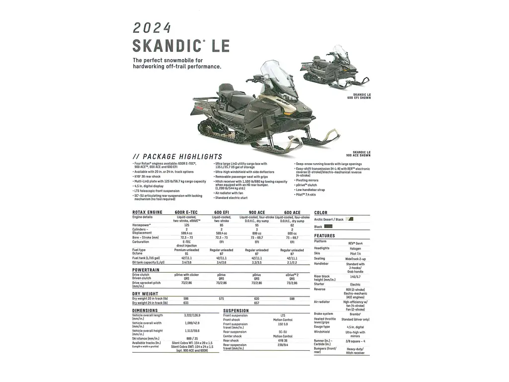 2024 Ski-Doo Skandic LE 24" 900 ACE