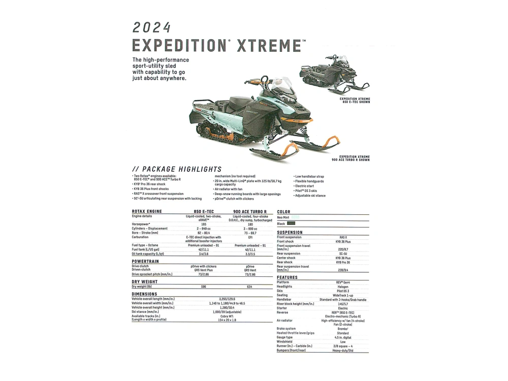 2024 Ski-doo Expedition Xtreme 20" 850 Etec alt