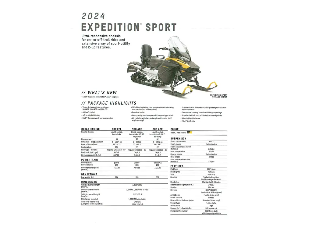 2024 Ski-Doo Expedition Sport 600 EFI