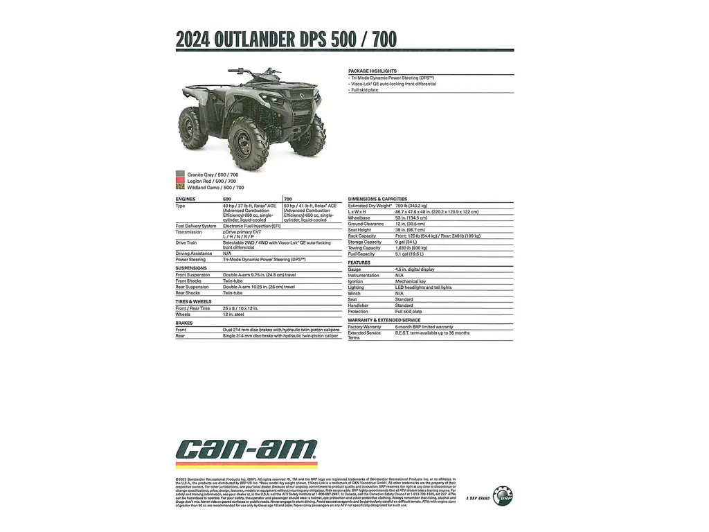2024 Can-Am Outlander Max DPS 700
