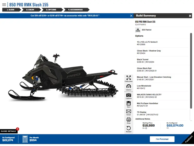 2024 Polaris 850 PRO RMK SLASH 155