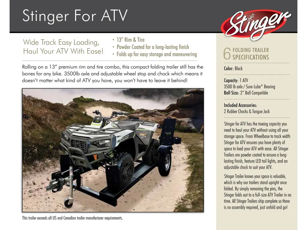 2023 Stinger ATV TRAILER - ATV TRAILER