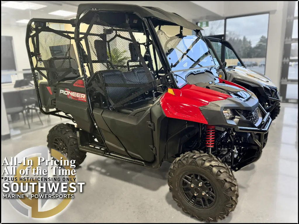 2024 Honda Deluxe Pioneer 700-4 with Windshield, Roof, Mats