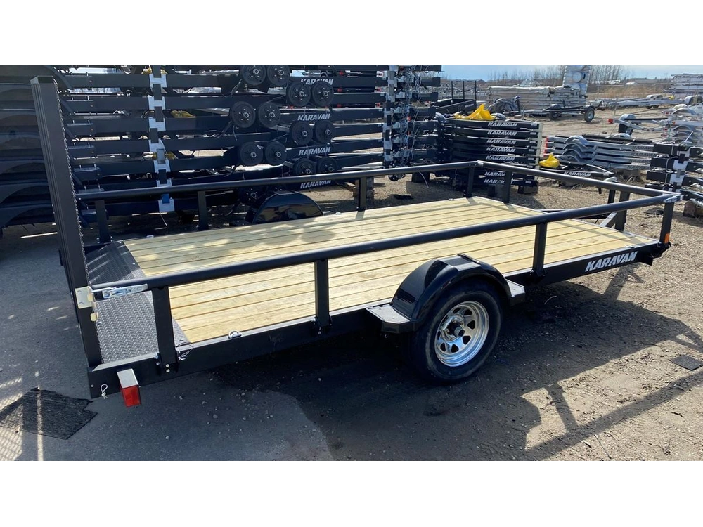2023 Karavan 6x12 Utilitaire Côté À Rabbat Noir alt