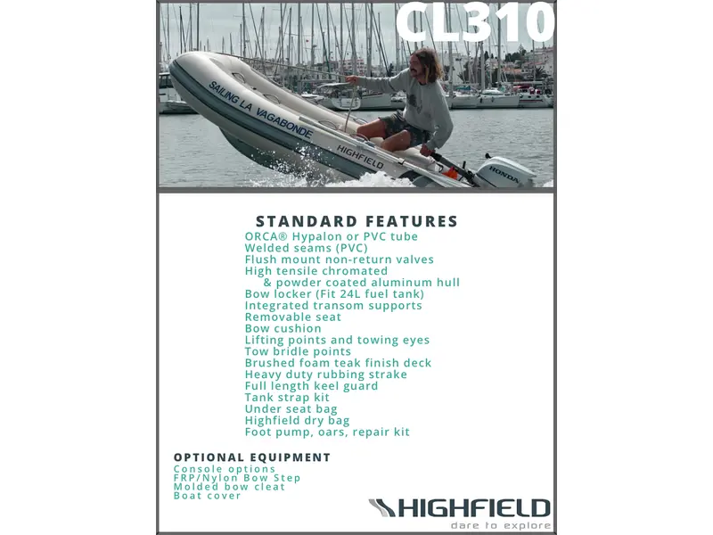 2023 Highfield CL310 with 20 HP Tiller