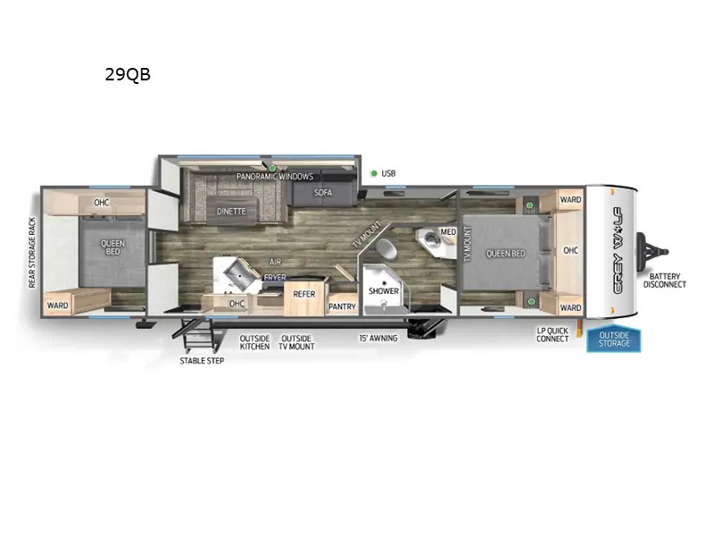 2026 Forest River Grey Wolf 29QB MEILLEUR PRIX AU QUÉBEC
