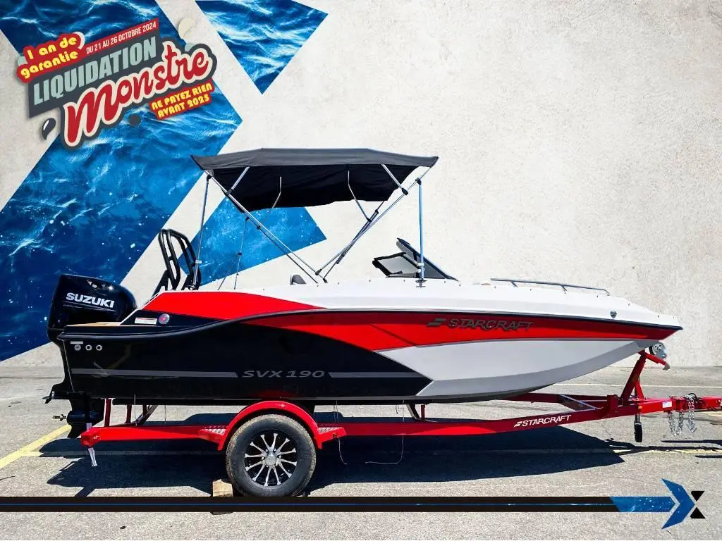 2025 Starcraft SVX 190 OB 140HP deck boat bateau Ponté Financement à partir de 130$ / semaine