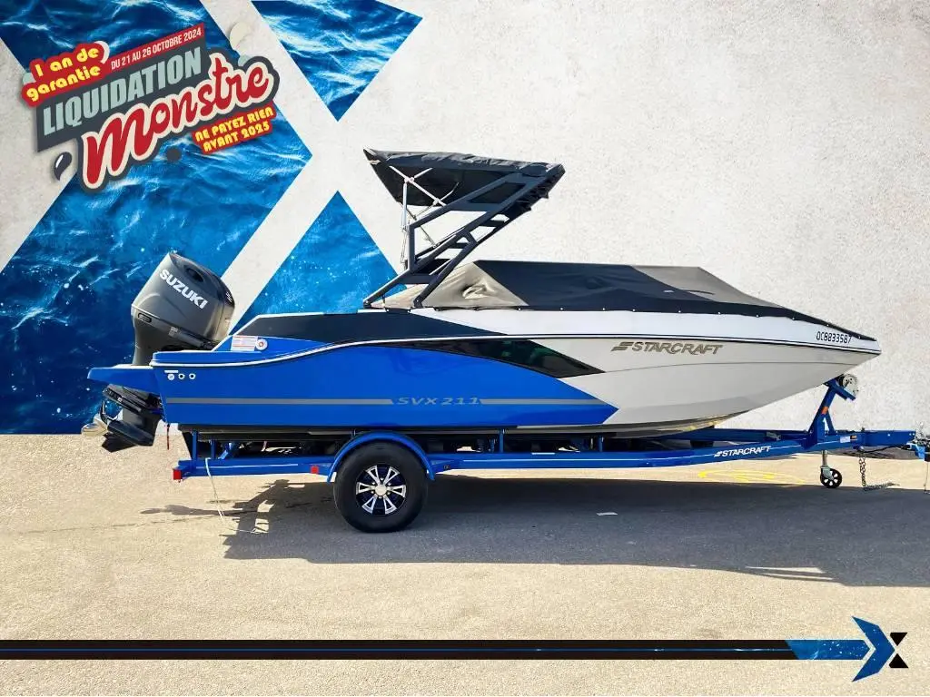 2023 STARCRAFT SVX 211 OB 200hp  deck boat bateau Ponté Financement à partir de 145$ / semaine