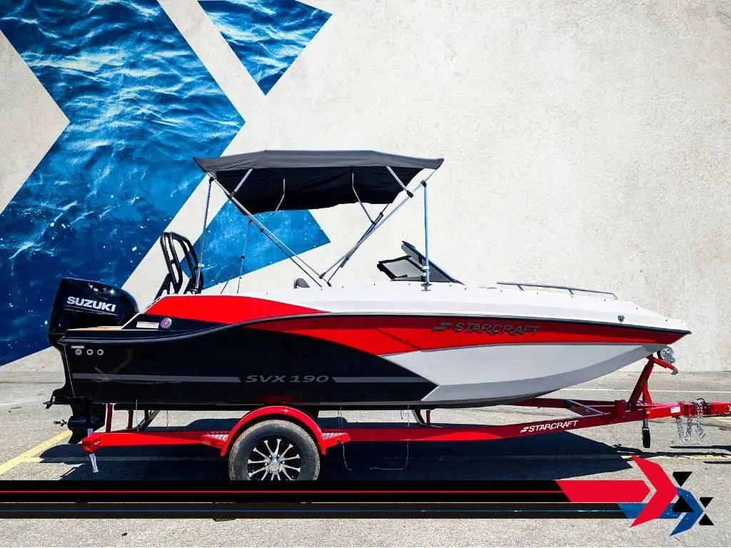 STARCRAFT SVX 190 OB 140HP deck boat bateau Ponté Financement à partir de 130$ / semaine 2025