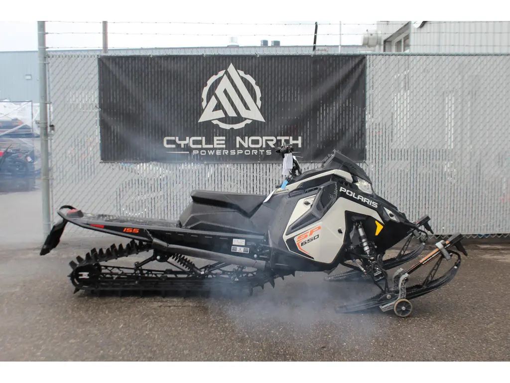 2025 Polaris 650 RMK SP 155 Mirage Gray / Gloss Black 