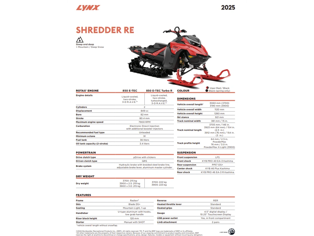 2025 Lynx Shredder Re 3900 850r Black alt
