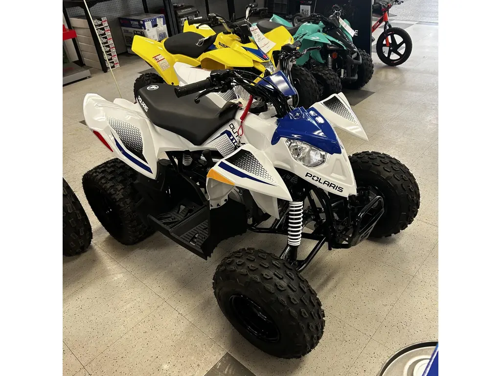 2025 Polaris OUTLAW 110 EFI - BRIGHT WHITE / BLUE 