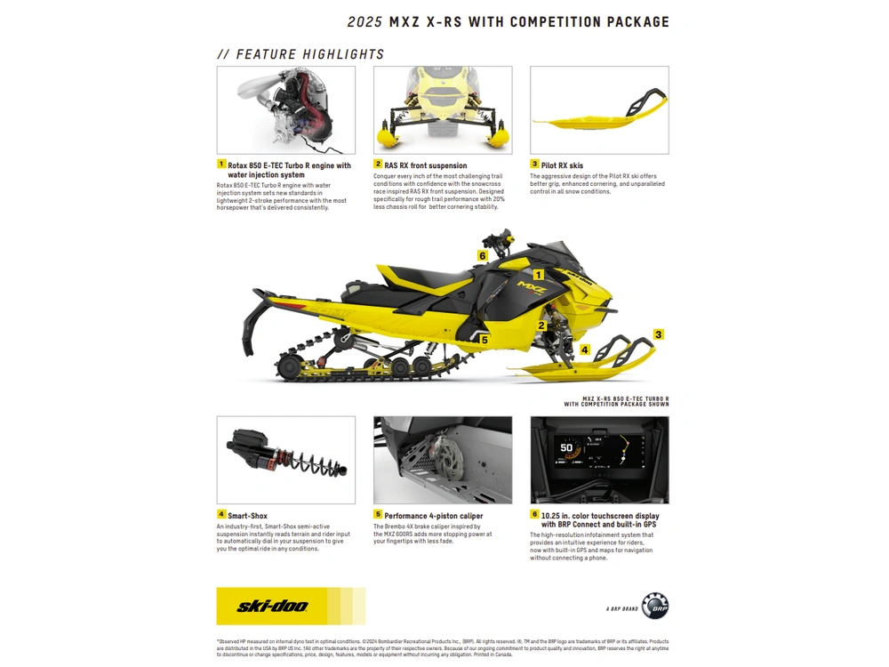2025 Ski-doo Mzx X-rs W/comp Pkg 850 alt
