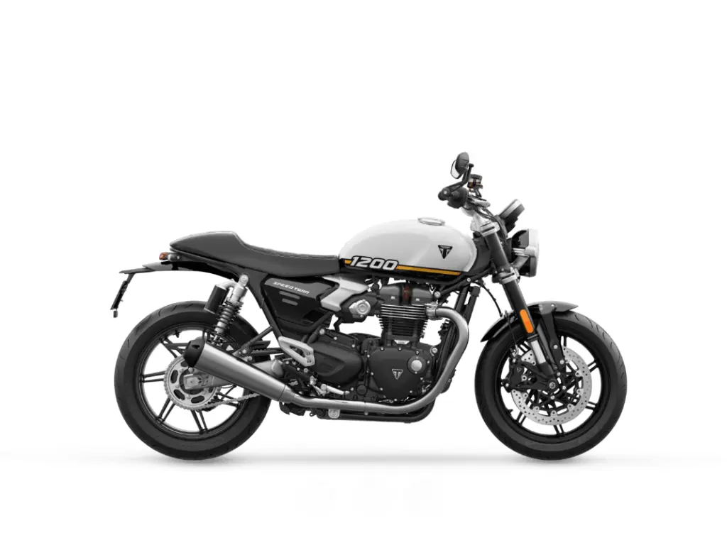 2025 Triumph Speed Twin 1200 // Crystal White/Sapphire Black w/ Cafe Racer Seat