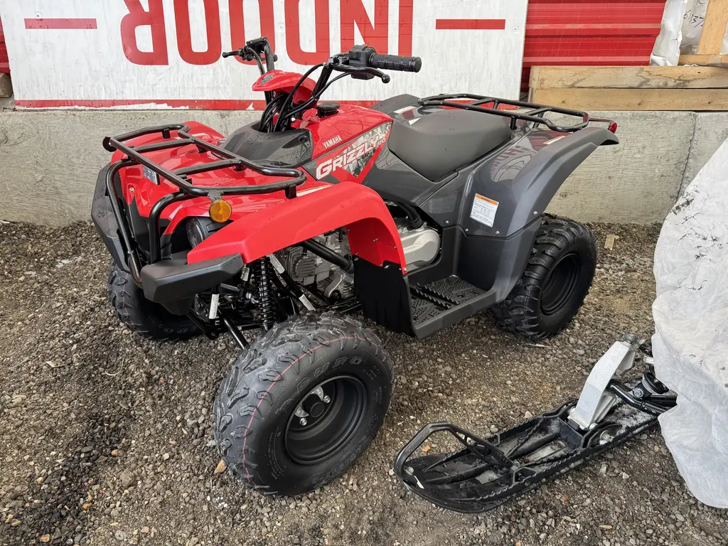 2025 Yamaha GRIZZLY 110,GREY METALLIC/RED 