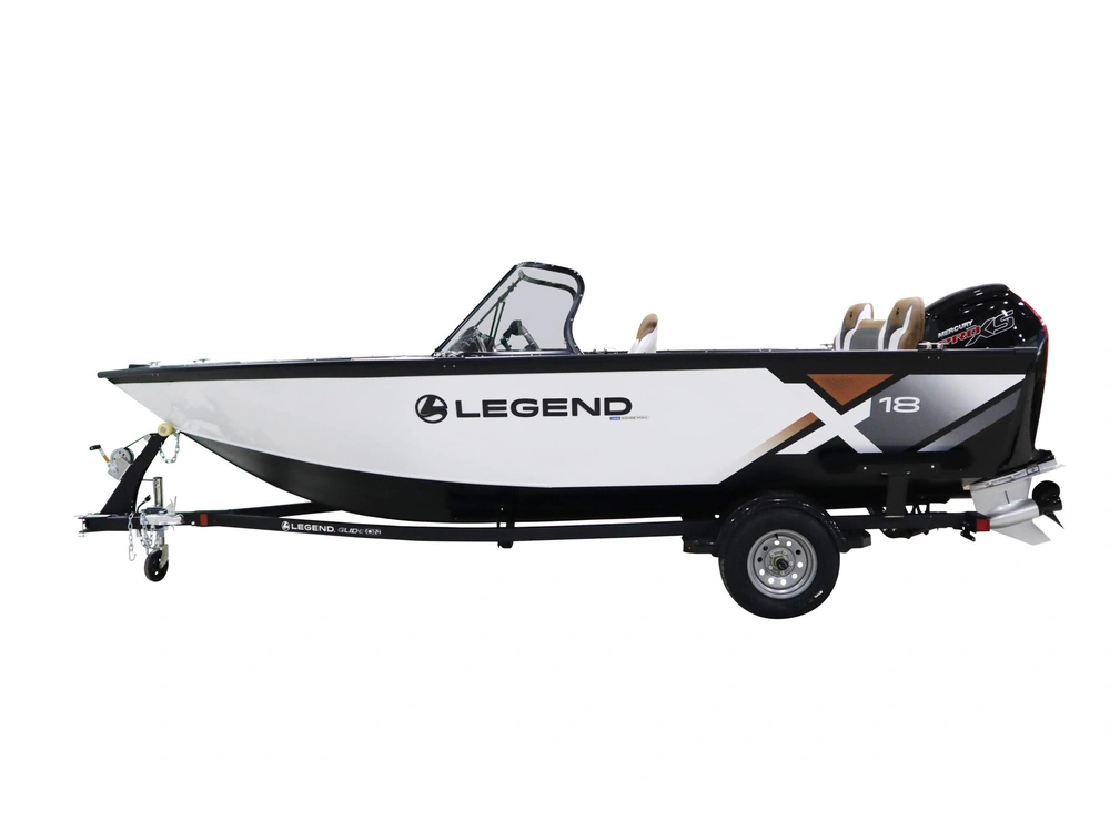 2024 Legend X18 W/ 90 Elpt 4s Merc, Galv Trailer & Bow To Stern Cover