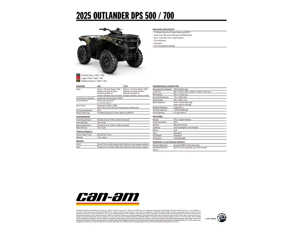 2025 Can-am Outlander 500 alt