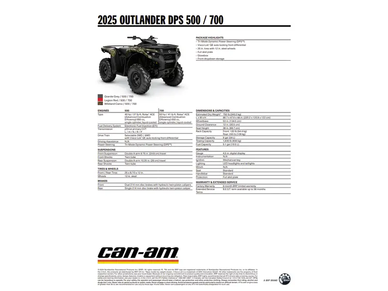 2025 Can-Am OUTLANDER 500