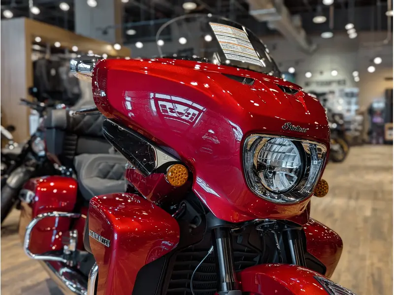 2025 Indian Motorcycle Roadmaster PowerPlus Limited with 112 + Rider Assist Package // Sunset Red Metallic w/ Genuine Leath thumbnail 3