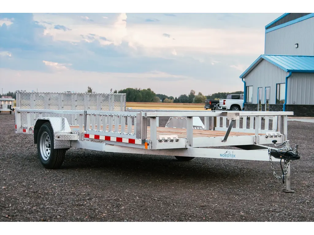 2024 Nordtek Utility 82"X14' - 5K Single Axle, Light Duty, Aluminum Rims, Side Load Ramp 