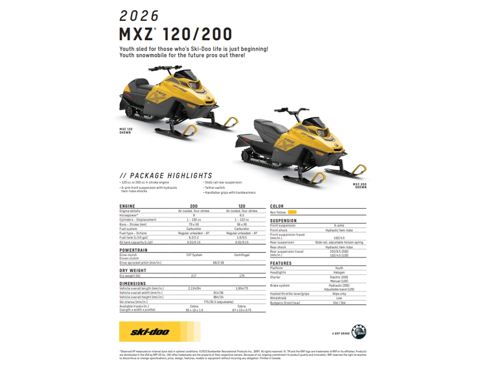 2026 Ski-doo Mxz 200 alt