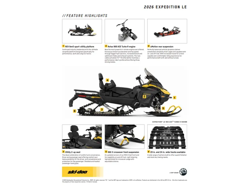 2026 Ski-Doo EXPEDITION LE 20" 900 ACE Crosscut 1.5" E.S.
