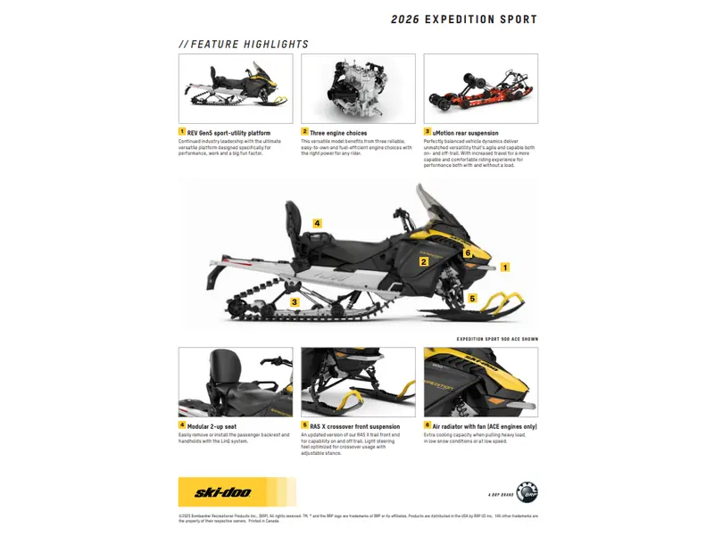 2026 Ski-Doo EXPEDITION SPORT 900 ACE Charger 1.5" E.S.