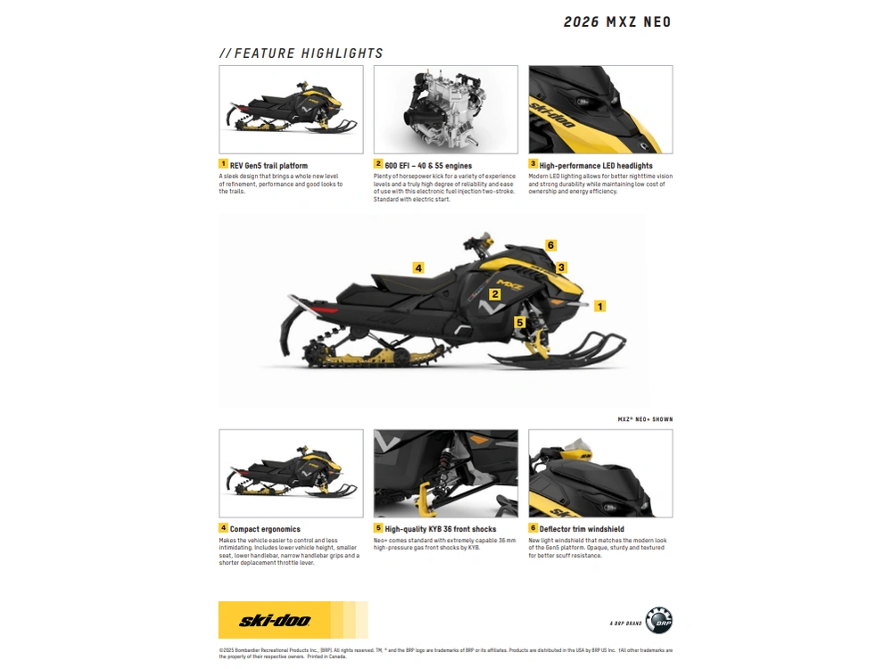 2026 Ski-doo Mxz Neo+ 600 Efi (55) Ripsaw 1.25" E.s. alt