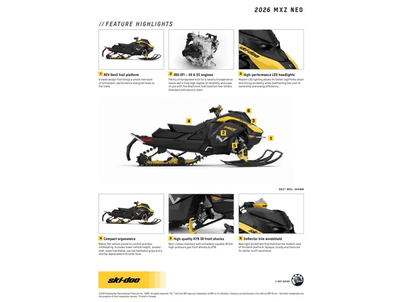2026 Ski-Doo MXZ NEO+ 600 EFI (55) Ripsaw 1.25" E.S.