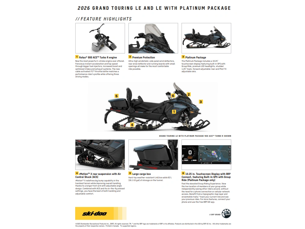 2026 Ski-doo Grand Touring Le Platinum 900r alt
