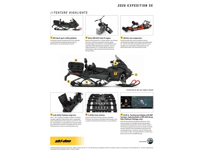 2026 Ski-Doo EXPEDITION SE 900 ACE Turbo R Ice Crosscut 1.5" E.S.  w/ 10.25" Touchscreen