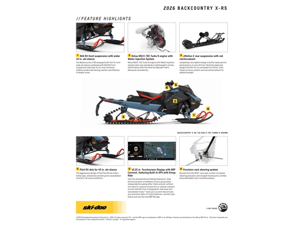 2026 Ski-doo Backcountry 850 R 43" 1.5 Blue alt