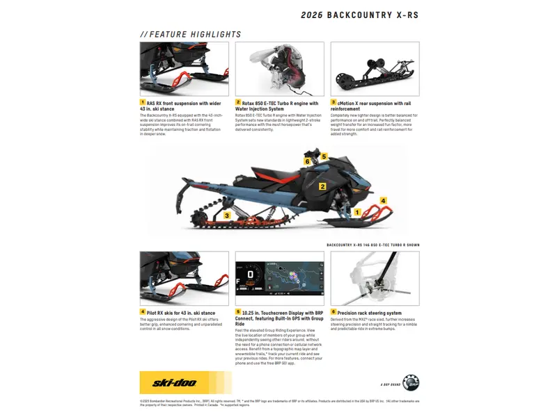 2026 Ski-Doo Backcountry 850 R 43" 1.5 Blue