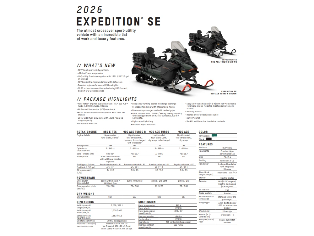 2026 Ski-doo Expedition Se 900r 10.25 alt