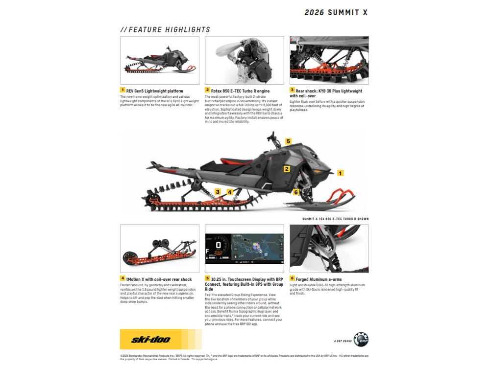 2026 Ski-doo Summit X 154 850 R 3" Grey alt