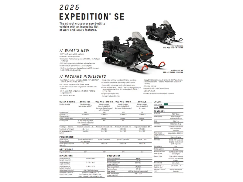 2026 Ski-Doo Expedition SE 900 R 1.5