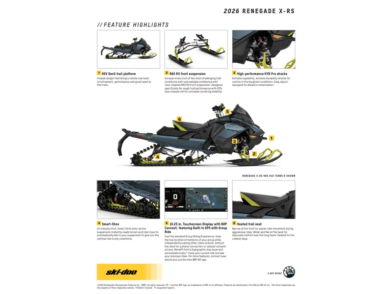 2026 Ski-Doo Renegade XRS 900R 1.5" Blue