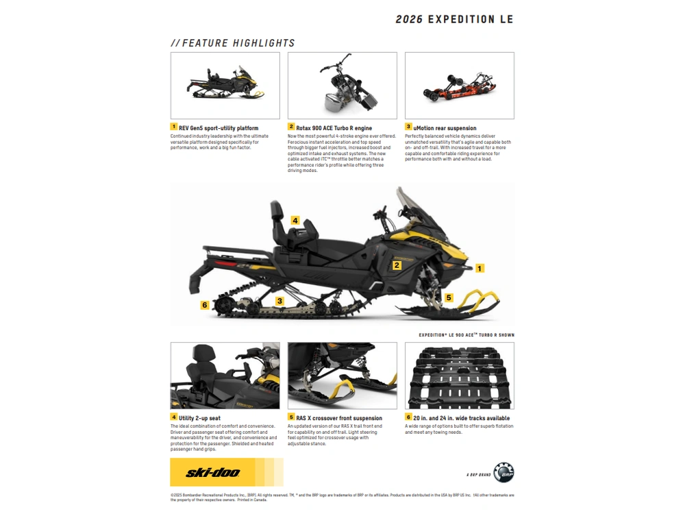 2026 Ski-doo Expedition Le 20" 900 Ace Crosscut 1.5" E.s. alt