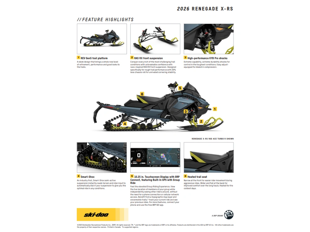 2026 Ski-doo Renegade Xrs 900r 1.5" Blue alt