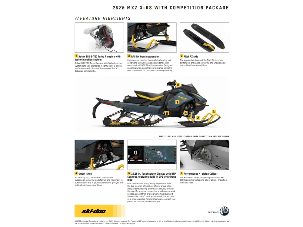 2026 Ski-doo Mxz Comp 850r 10.25 Ss Blue alt