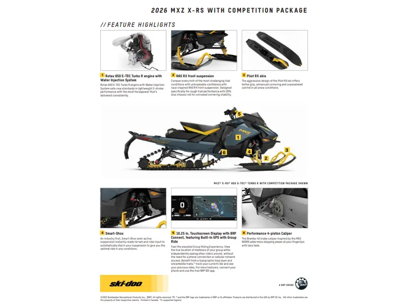 2026 Ski-Doo MXZ Comp 850R 10.25 SS Blue