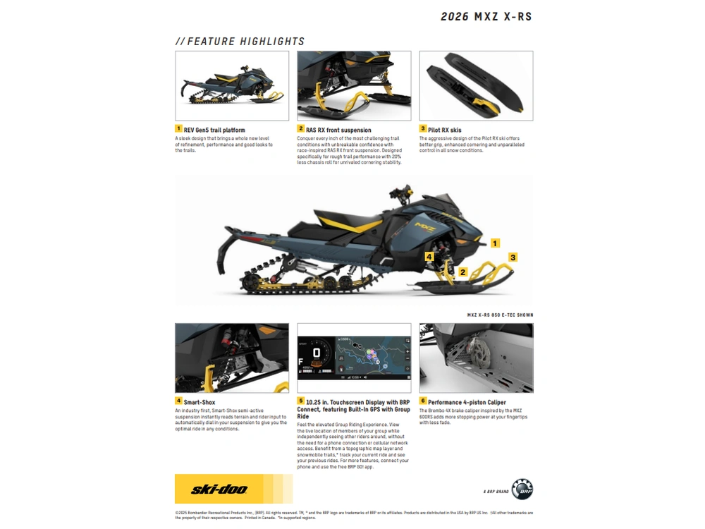 2026 Ski-doo Mxz X-rs 137 850 E-tec Ice Ripper Xt 1.25" E.s. W/ 10.25" Touchscreen alt